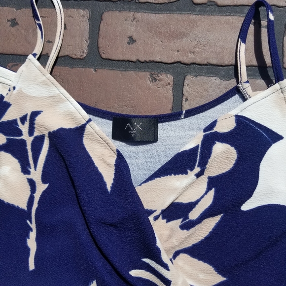 ASOS AX Paris Floral Print Wrap Pencil Dress With Cold Shoulder Size 8 - Picture 4 of 8